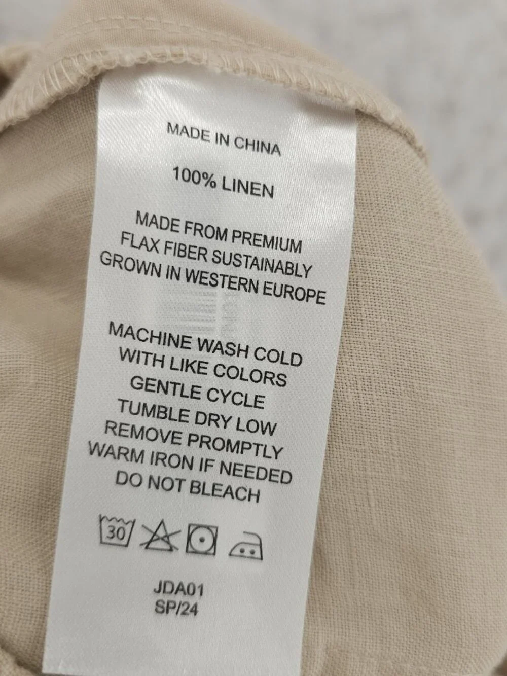 QUINCE 100% European Linen Pants DRIFTWOOD Beige Elastic Waist Size SMALL